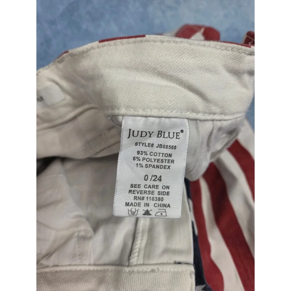 Judy Blue American Flag Women's Flare Jeans 0/24 Red White Blue Stars Stripes